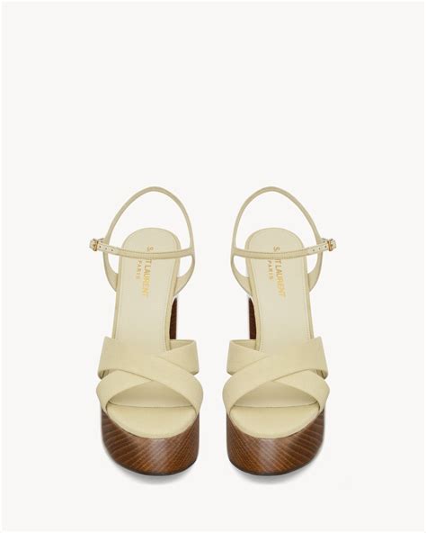 ysl bianca platform sandals|SAINT LAURENT Bianca canvas platform sandals .